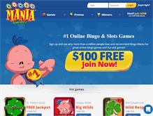 Tablet Screenshot of bingomania.com
